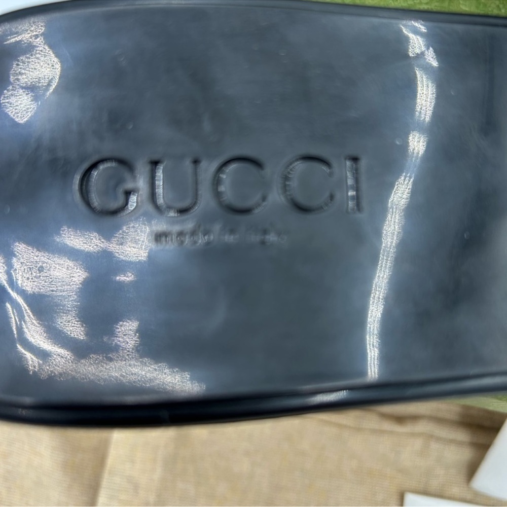 Gucci Black Women's Slide Sandals low heel. Size 41 made in Italy. - Picture 8 of 12